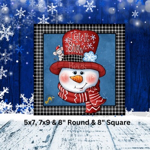 Let it Snow Snowman Aluminum Wreath Sign