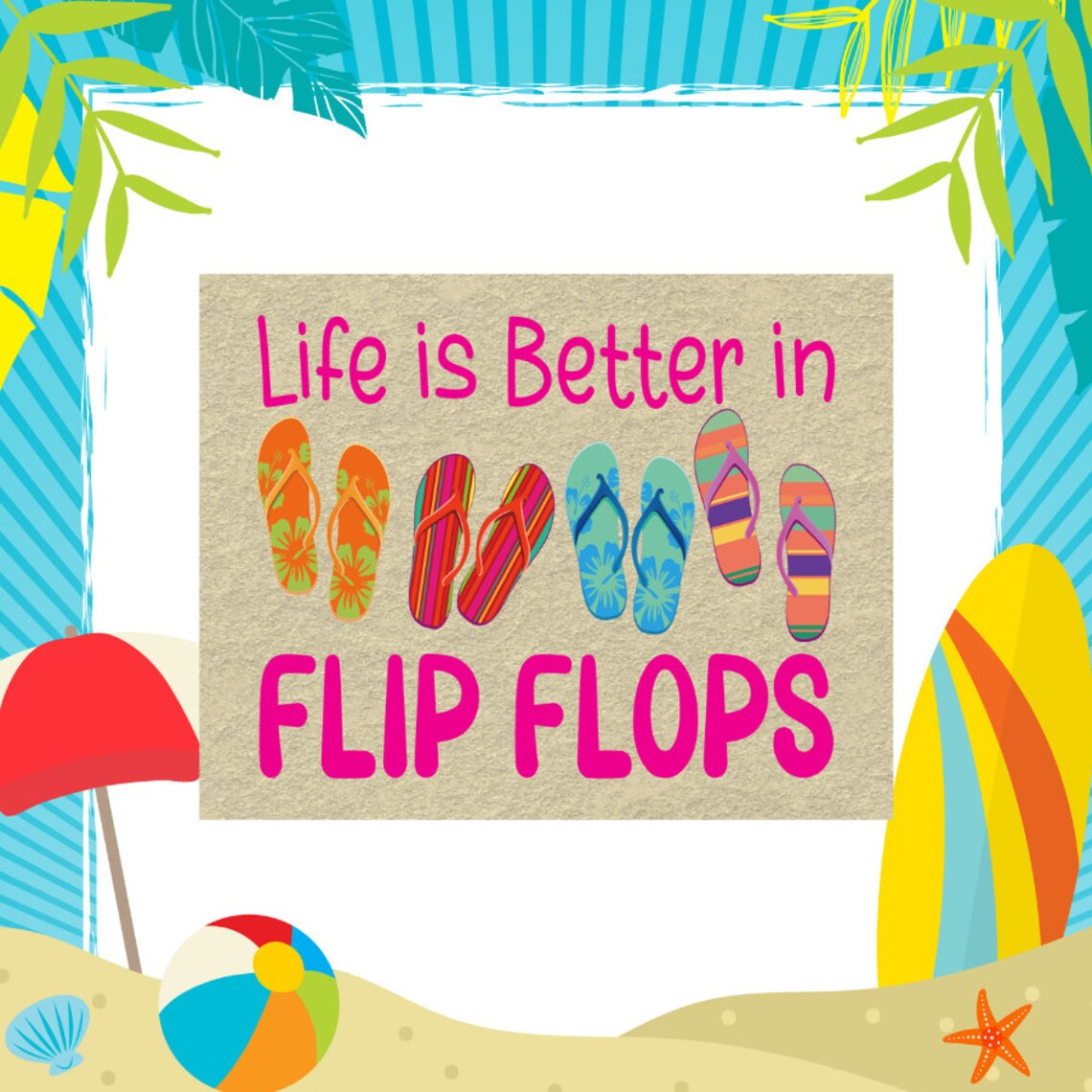Life is Better in Flip Flops Metal Wreath Sign Wreath Sign - Etsy