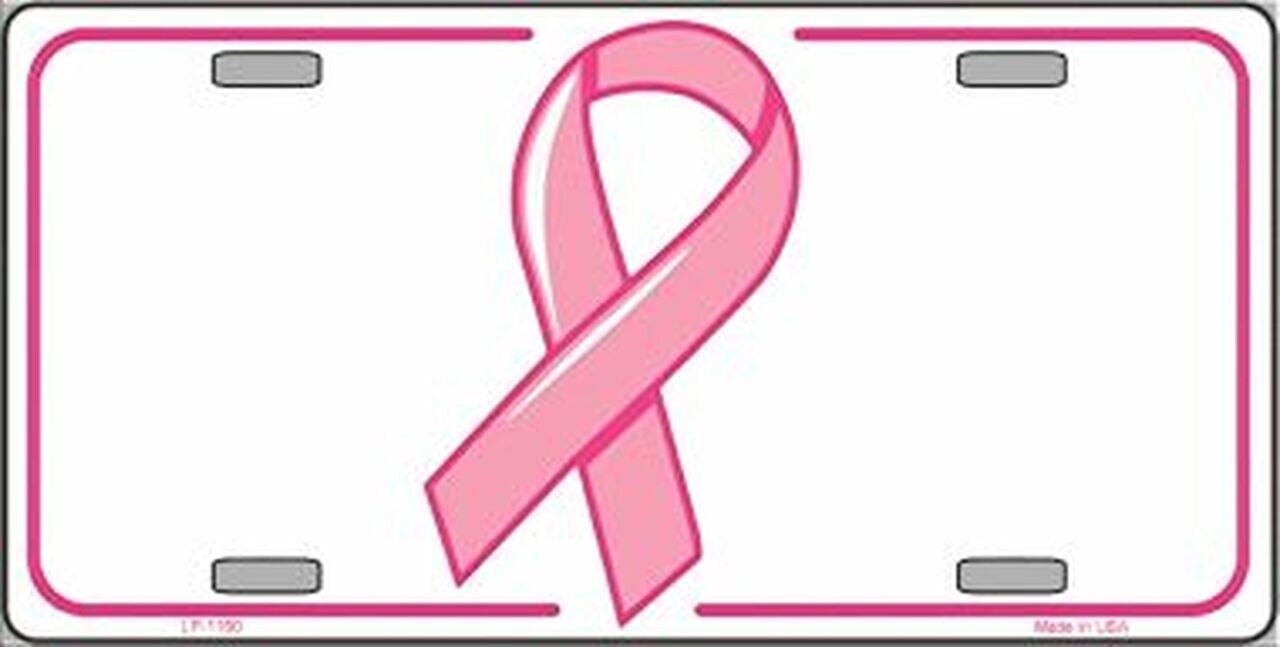 Breast Cancer Ribbon Metal License Plate sign Etsy