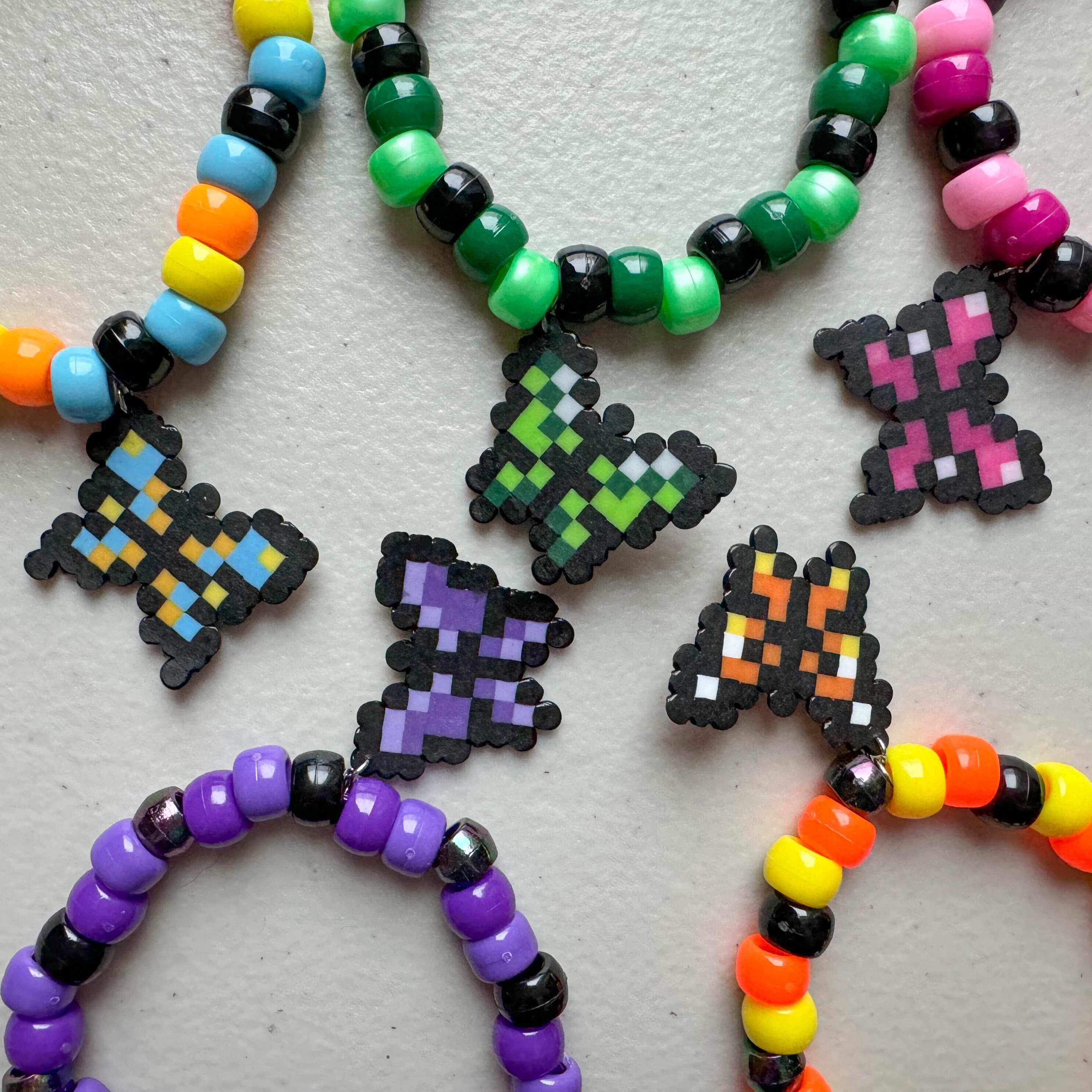 Mini Perler Butterfly Kandi Bracelets Set of