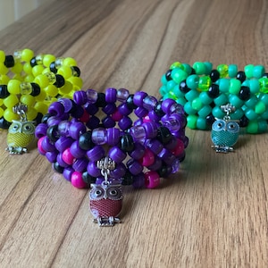 Three Owl Charm Kandi Cuffs
