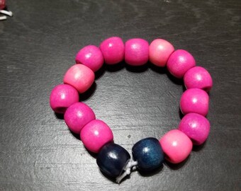 Pink with blue accent bracelet