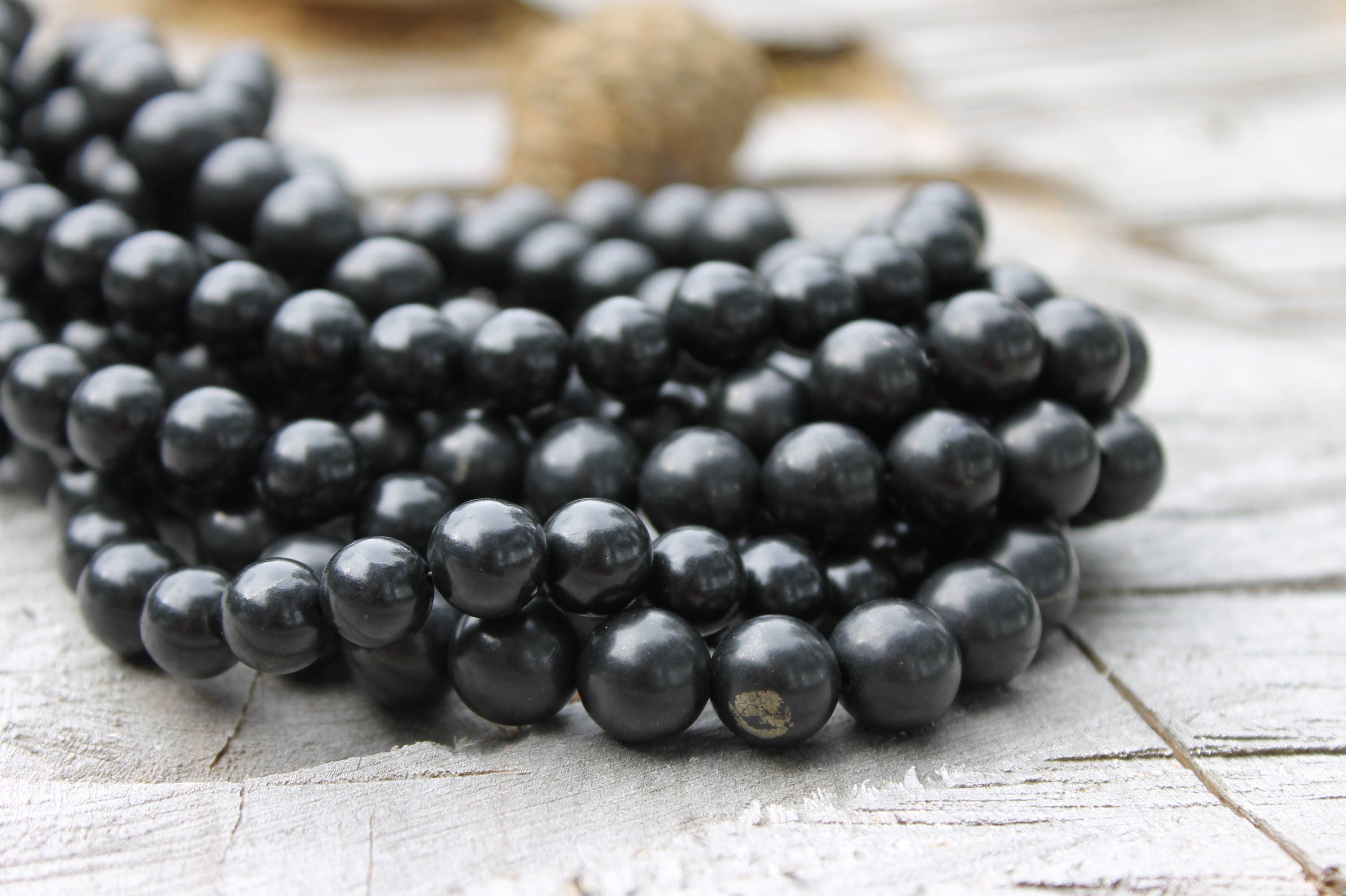 Shungite beads 10 mm 15 PCs crystal EMF protection energy Etsy