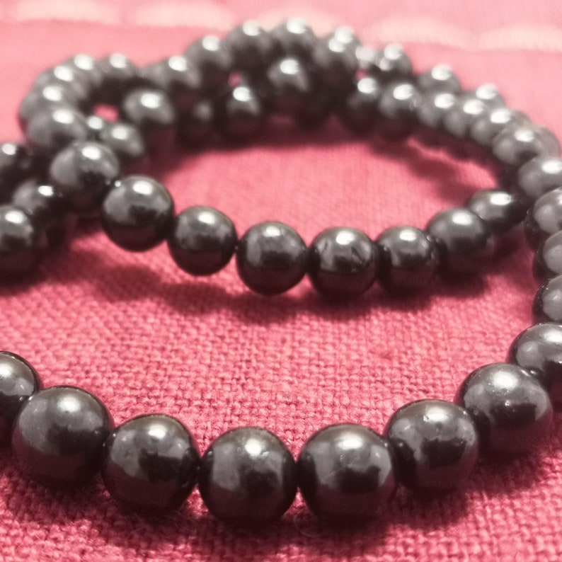 chakra healing stones 30 PCs crystal EMF protection energy beads Shungite beads 6 mm