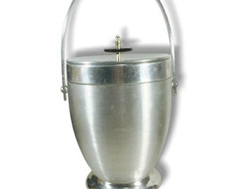 Kromex Atomic Ice Bucket Brushed Aluminum Mid Century Vintage Barware
