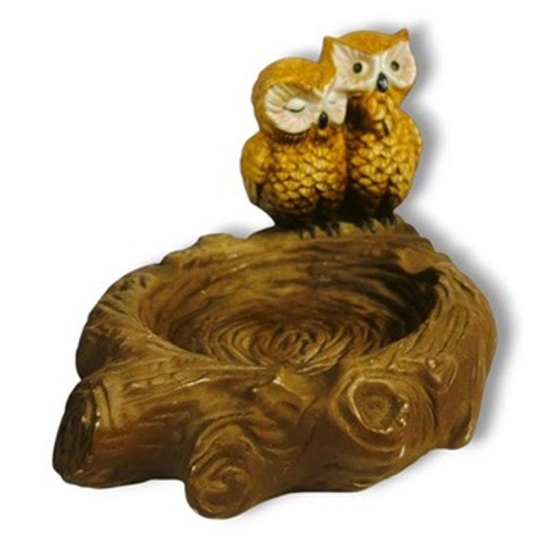 Ceramic Owl Astray Trinket Bowl Vintage Mid Century Whimsical Decor