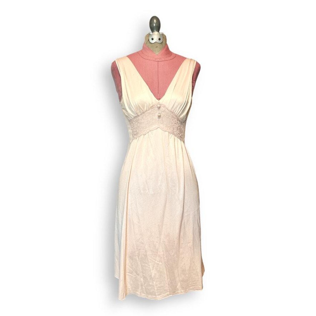 Vintage Emerald Nightgown | Soft Romantic Slip Dress (XS–S) main image 0