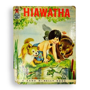 Hiawatha Tip Top Elf Book 1950 Longfellow poem Children&#39;s Picture Storybook