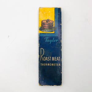 Taylor Roast Meat Thermometer in box, vintage kitchen decor, utensil, Original box, Mid Century