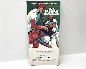 Baseball Handbook 1975, Jimmy The Greek Snyder, Sales Sample, Sports Memorabilia