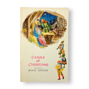 Carols of Christmas, Vintage Song book, Sheet Music, Caroling, Christmas Decor