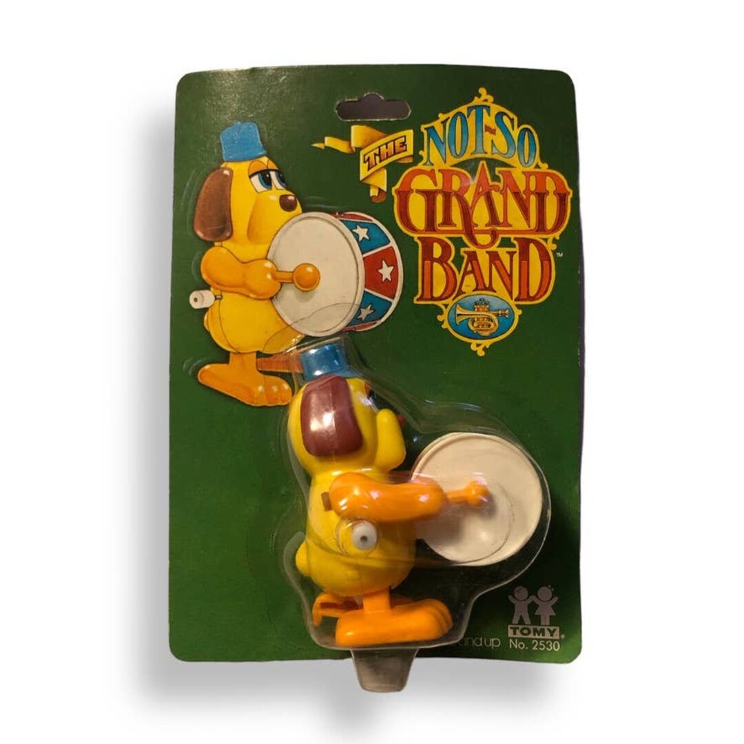 Nos 1980 Tomy The Not So Grand Band Dog With Drum Wind Up Toy Etsy