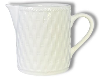 Wicker Creamer Gourmet Collection by Oneida White ceramic small pitcher