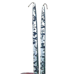 MCM Clear Lucite Taper Candlesticks Silver Glitter