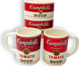 Vintage Campbell's Tomato Soup sets, Mug and Bowl, soup bowl, dinnerware, Food Advertising