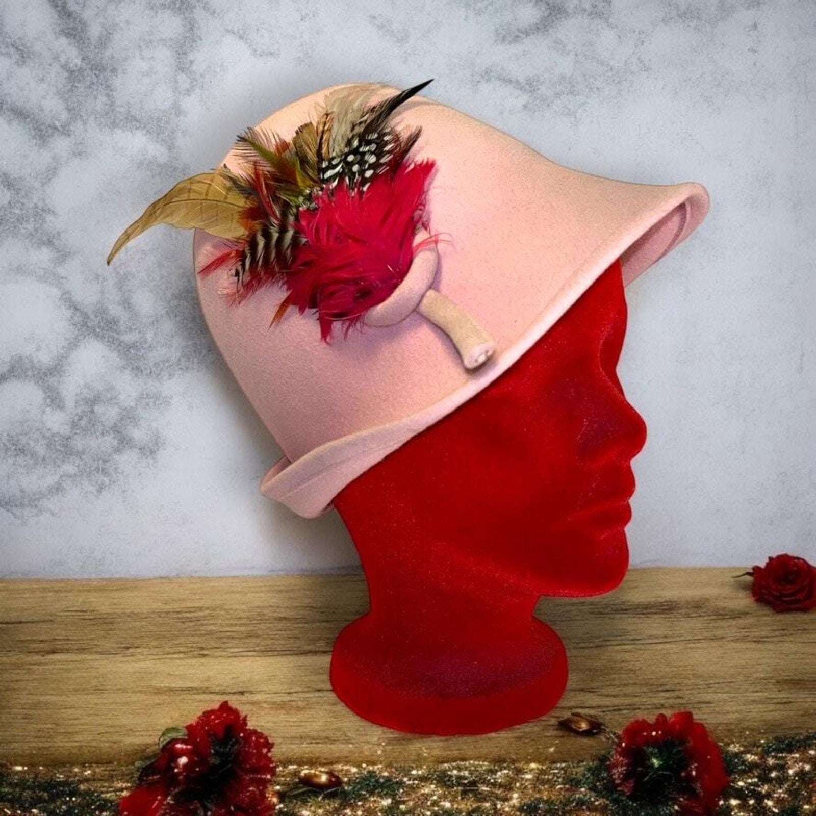 Vintage Emme New York Turban Hat Leather Olive Green Bow Accent 1950s Boutique Leather 1950s Vintage Hats for Women for sale | eBay main image 4