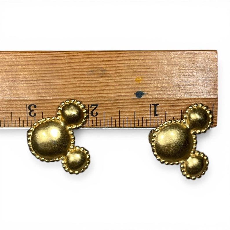 Mickey Mouse Clip Earrings Goldtone Disney Vintage 1990s image 6