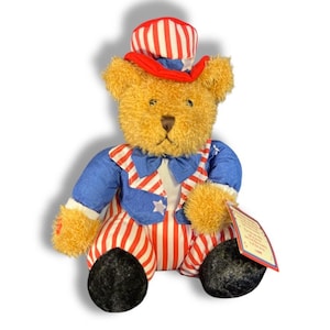 Ganz God Bless America Bear Patriotic Stuffed Animal 4th of July Decor