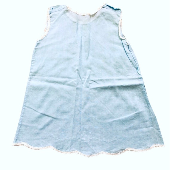 Vintage Blue Smocked baby or doll dress set, Sund… - image 3