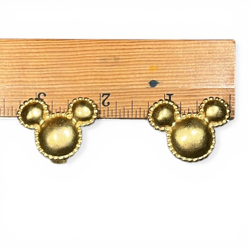 Mickey Mouse Clip Earrings Goldtone Disney Vintage 1990s image 5