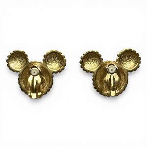 Mickey Mouse Clip Earrings Goldtone Disney Vintage 1990s image 3