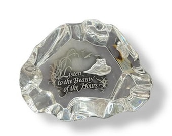 1974 Hallmark Austrian Full Lead Crystal Seashell Paperweight