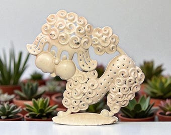 Vintage Poodle Earring Jewelry Holder Dressing Table Accessory 1970's