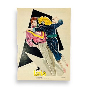 Fashion Illustration Lois Sportswear 1983 Advertising Ephemera Glamour Magazine