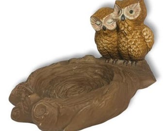 Ceramic Owl Astray Trinket Bowl Vintage Mid Century Whimsical Decor