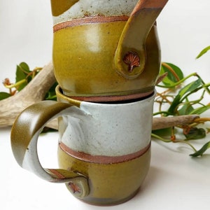 Mustard Mug ~ Ceramic Ginko Mug ~ Handmade Mug ~ Ceramic Mug ~ Handmade Ginko Mug