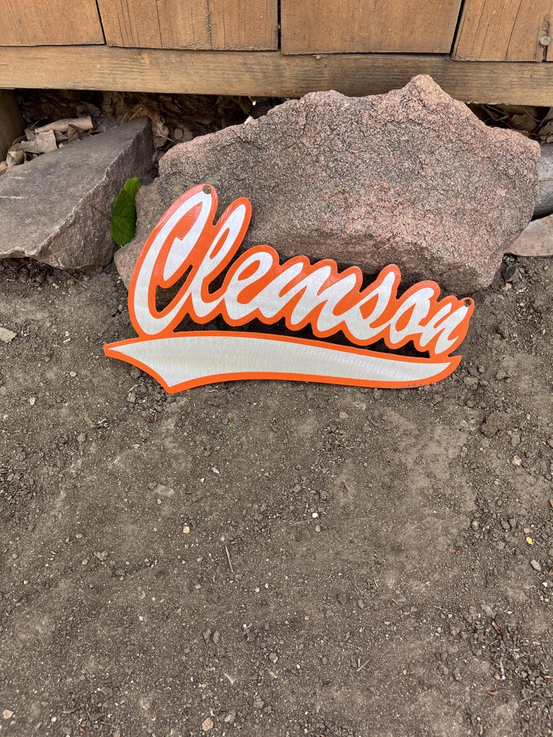 Clemson Script Wall Sign - Etsy