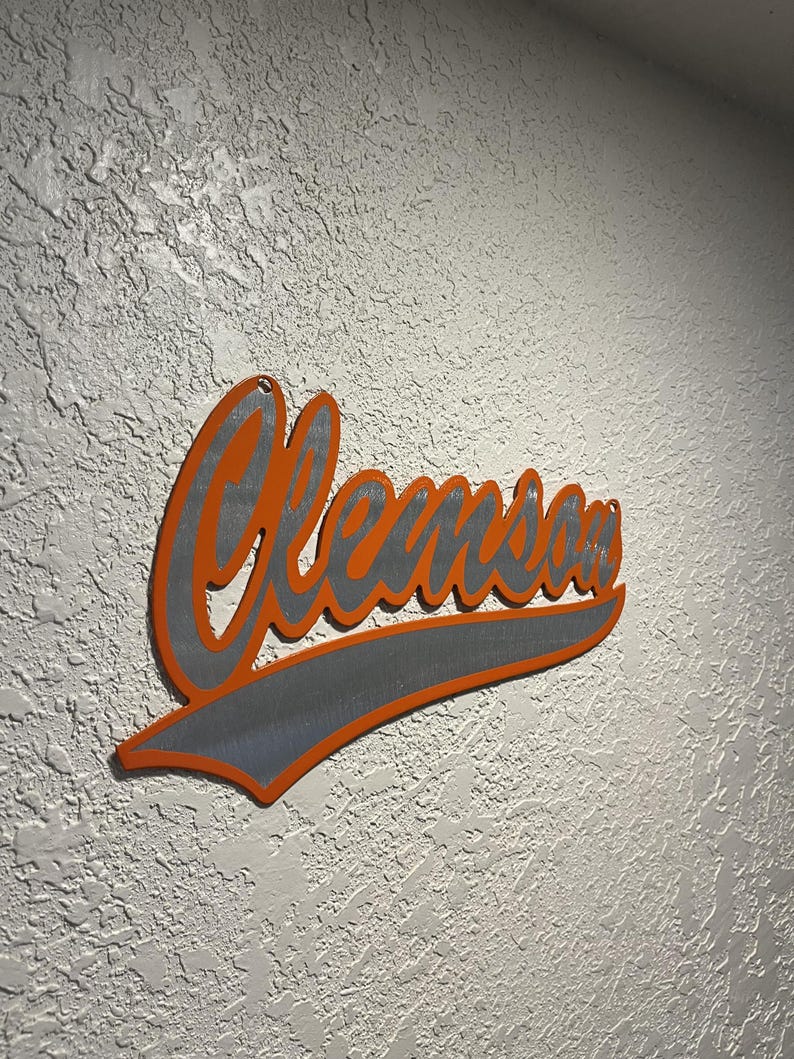 Clemson Script Wall Sign - Etsy
