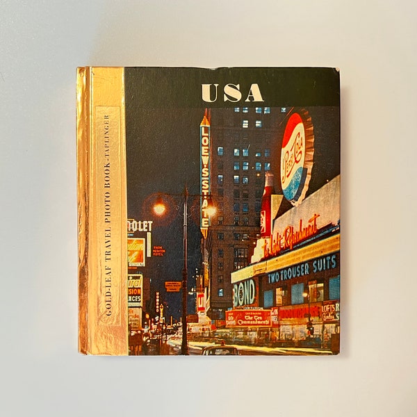 USA Goldleaf Travel Photo Book, 1960, Taplinger, Hallwag AG Bern (Switzerland), FREE Domestic Shipping!