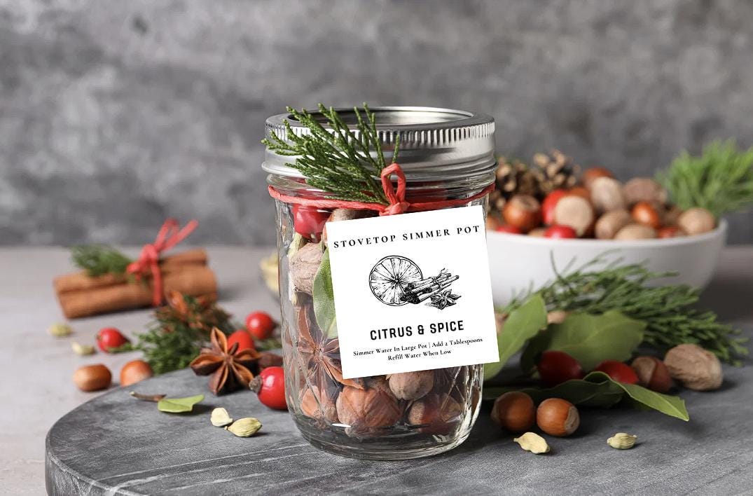 Editable Simmer Pot Gift Tags, DIY Holiday Labels (digital Download) - Etsy