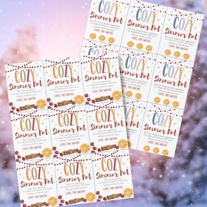 Editable PDF Simmer Pot Gift Tags, Fall Simmering Pot Labels Printable, Stovetop Simmer Pot Recipes, Thanksgiving Gift Idea