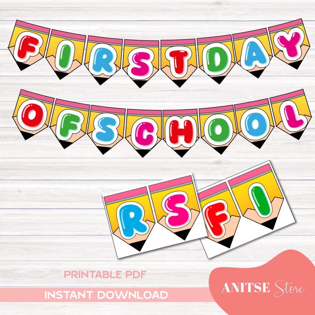 First Day of School Banner Printable Welcome Back to School, Back to ...
