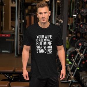 Funny Jiu Jitsu Husband Short-Sleeve Unisex T-Shirt - BJJ Wife is Badass - Jiu Jitsu Sparing Takedown Drills BJJ Jiujitsu Shirt BJJ Husband