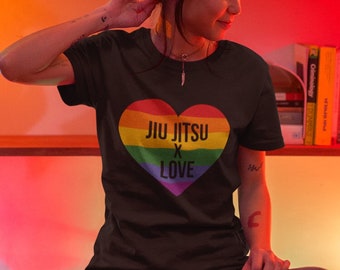 Unisex Jiu JItsu X Love No Egos short-Sleeve Unisex T-Shirt- BJJ supporting LBGTQ, Inclusion Love is Love for All, JiuJitsu for Everyone