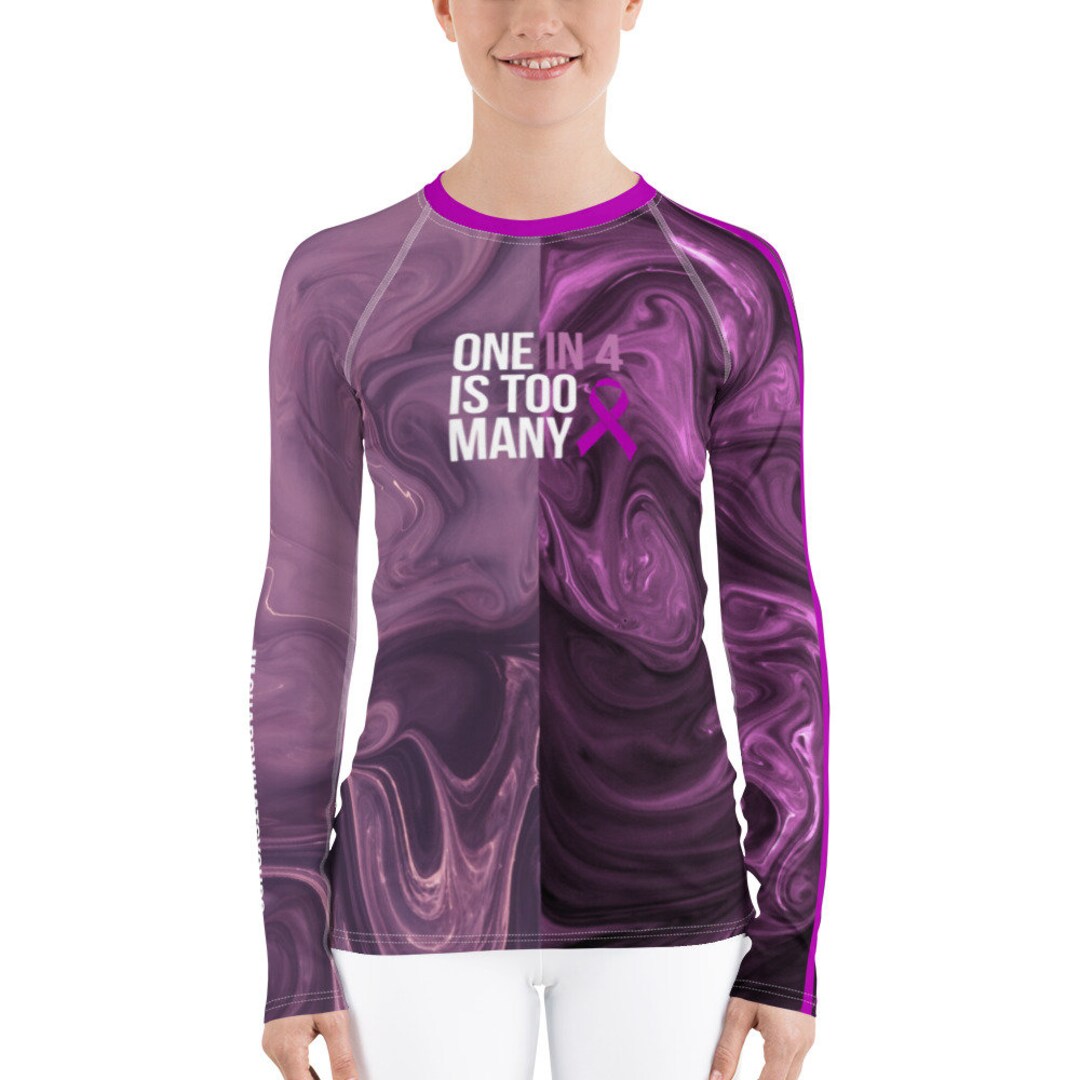 One In 4 Domestic Violence Awareness Rashie One in 4 - BJJ Womens BJJ Jiu-jitsu ...