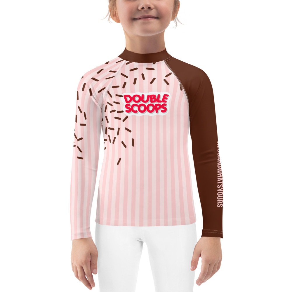 Double Scoop TakeDowns Jiu Jitsu Kids Rashie JiuJitsu Ice Cream BJJ Two Scoops Jiu Jitsu RashGuard Ice Cream Take Downs Kids BJJ  Rash Guard