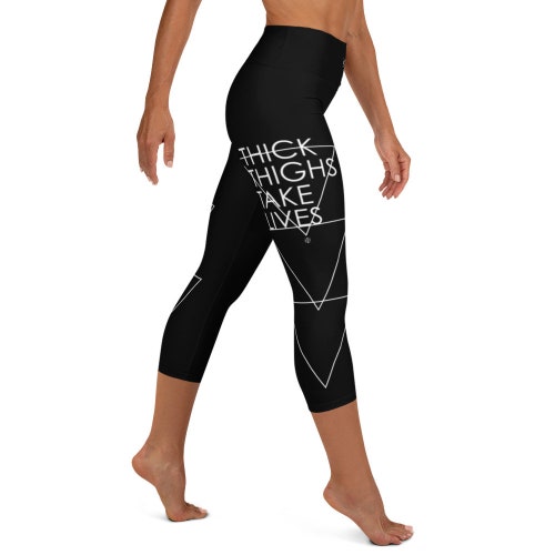 Thick Thighs Black Belt Capri Spats 