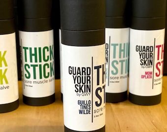 Guillotines Wilde Thick Stick - Organic Sore Muscle Salve - Jiu Jitsu, Cooling Skin Balm MMA BJJ - GuardYourSkin Grapplers Cooling Skin Balm