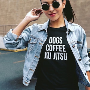 Dogs Coffee Jiu Jitsu Priorities Original GuardWhatsYours Ladies T-Shirt - Dogs Jiu-Jitsu Tee - Jiu Jitsu and Coffee Lovers of BJJ t-shirt