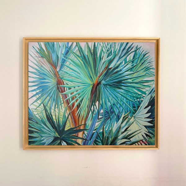 Tableau imprimé tropical feuilles de palmier