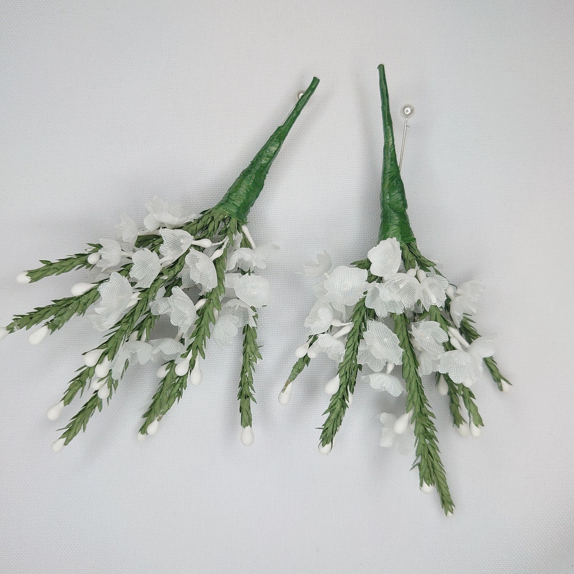 White Heather Buttonhole Artificial Wedding Flowers Heather Etsy