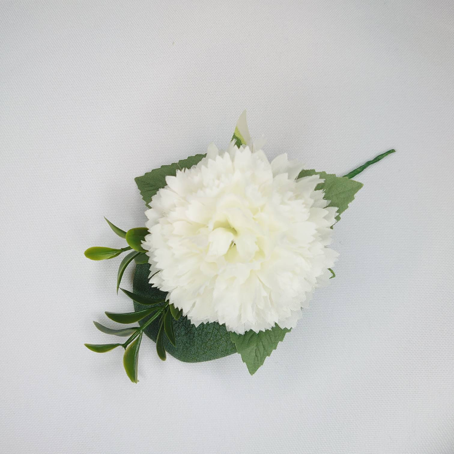 White Carnation Buttonhole Artificial Wedding Flowers Etsy