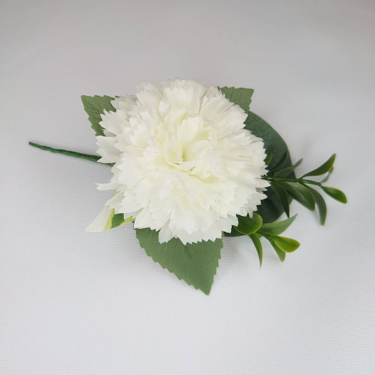 White Carnation Buttonhole Artificial Wedding Flowers Etsy
