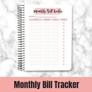 Bill Tracker | Monatlicher Bill Tracker Printable | Jahresplaner | Bill Zahlung Tracker | US Letter, A4, A5 | Sofort Download | PDF