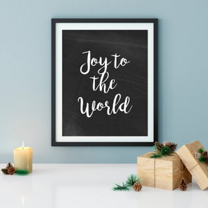 Joy to the World, Chalkboard Print, Instant Digital Download, Christmas Instant Printable, Christmas Decor, Holiday Decor, 8x10