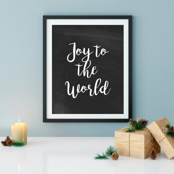 Chalkboard Christmas Print Wall Art Joy to the World Print Holiday Decoration Digital Art Christmas Decoration Printable Holiday Poster